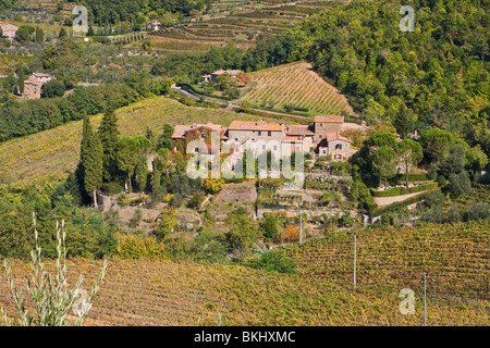 Tuscany Bauernhof in der Nähe von Greve in der Chinati, Toskana Italien. Stockfoto