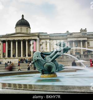 Trafalgar Square in London Springbrunnen Stockfoto