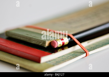 Eine Sammlung von alten Vintage Quittungen Bücher. Stockfoto