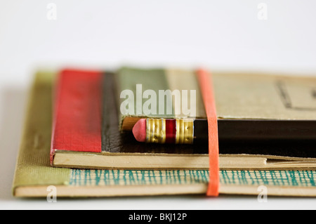 Eine Sammlung von alten Vintage Quittungen Bücher. Stockfoto