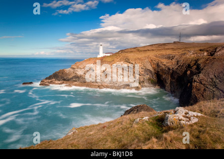 Trevose Head Leuchtturm; Cornwall Stockfoto