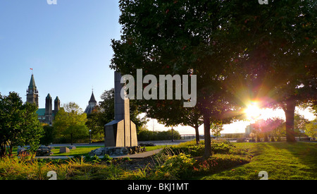 Kanadische Hauptstadt Städte, Sonnenuntergang auf Majors Hill Park, Ottawa, Kanada. Stockfoto