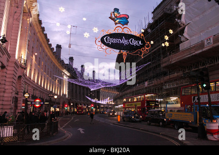 Weihnachtsbeleuchtung Regent Street London Dezember 2009 Stockfoto