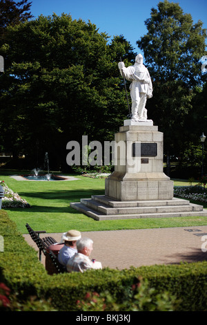 Eine Statue von Antartic Explorer Captain Robert Scott in Christchurch, Canterbury, Neuseeland Stockfoto