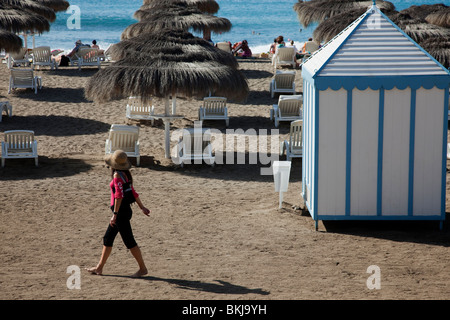 Teneriffa-Kanarische Inseln-Costa-Adeje am Strand Stockfoto