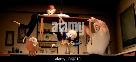 DAS INCREDIBLES (2004) ANIMATION HERR UNGLAUBLICHE (ZEICHEN), ELASTIGIRL (CHARAKTER), VIOLET (CHARAKTER), DASH (CHARAKTER), JACK Stockfoto