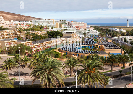 Der Urlaubsort an der Küste von Jandia auf der Kanarischen Insel Fuerteventura Stockfoto