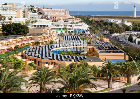 Der Urlaubsort an der Küste von Jandia auf der Kanarischen Insel Fuerteventura Stockfoto