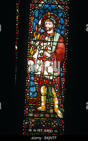 England, London, Allerheiligen Kirche, Kirchenfenster von St. Alban Stockfoto