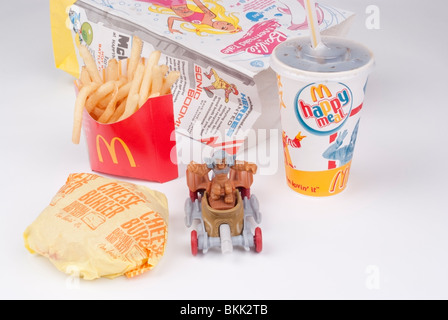 Santa Clara County Vorgesetzten übergeben die erste Verordnung in den USA Verbot Spielzeugen "Kalorienreiche" Fastfood Kindergerichte Stockfoto