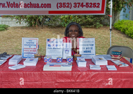 Pioneer Tage High Springs Florida Wähler Registrierung Stand Stockfoto