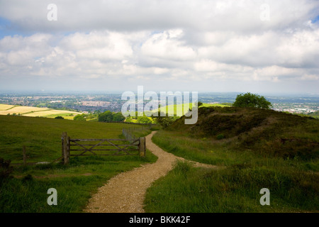 Blick über Macclesfield in Cheshire aus Teggs Nase Country Park; England Stockfoto