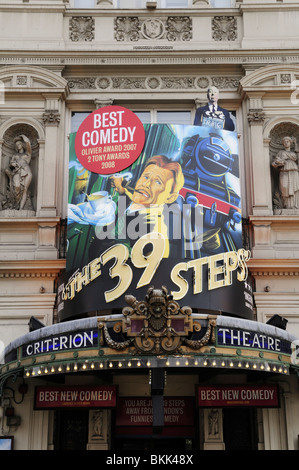 Die 39 Stufen melden Sie an das Criterion Theatre, Piccadilly Circus, London, England, UK Stockfoto