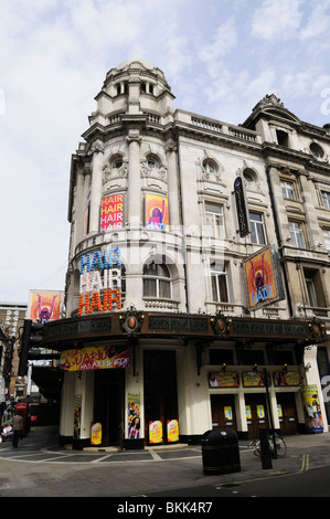 Gielgud Theatre mit Haar musikalische Zeichen, Haymarket, London, England, UK Stockfoto