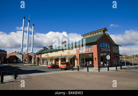 Die alte Mühle, ein großes gehobenen Einkaufszentrum Mall in Bend, Oregon Stockfoto
