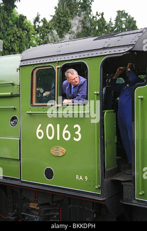 Neu gebaute Dampf-Lokomotive A1 60163 "Tornado" verlassen des Bischofs Lydeard Station auf West Somerset Railway, England, UK Stockfoto