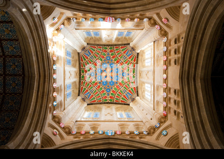 die neue dekoriert Gewölbedecke im Turm von St. James / St Edmundsbury Cathedral in 2010 installiert Stockfoto