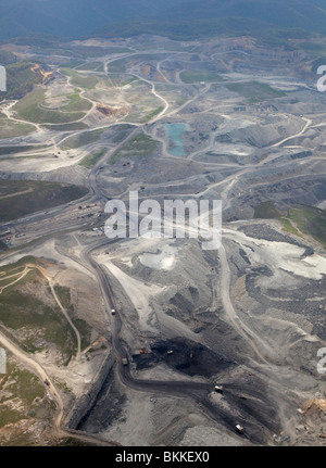 Luftaufnahme der Tagebergbau Kohlenbergbau Stockfoto