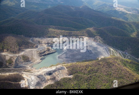 Luftaufnahme von Massey Energy Brushy Fork Kohle Schlamm Aufstauung Stockfoto