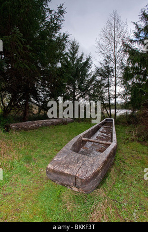 Einbaum gefunden bei Fort Clatsop. Stockfoto