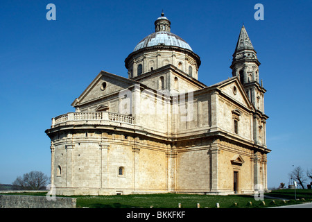 Die Kirche oder die Wallfahrtskirche der Madonna di San Biagio befindet sich am Fuße des Hügels von Montepulciano Stockfoto