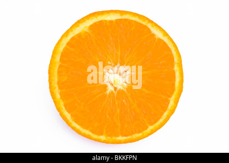 Orange Slice auf weißem Hintergrund Stockfoto