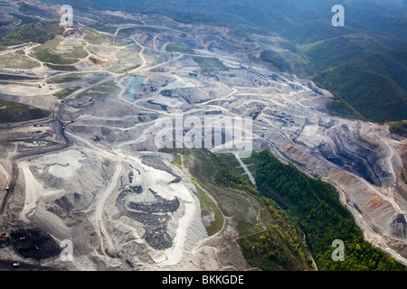 Luftaufnahme der Tagebergbau Kohlenbergbau Stockfoto