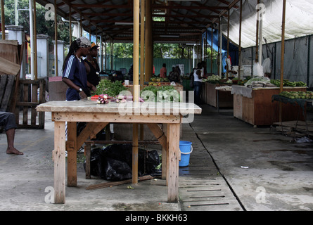 Gemüsemarkt in Victoria Markt, Mahe, Seychellen, Afrika Stockfoto