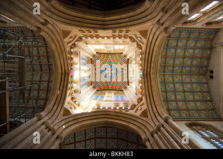 die neue dekoriert Gewölbedecke im Turm von St. James / St Edmundsbury Cathedral in 2010 installiert Stockfoto