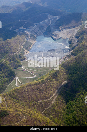 Luftaufnahme von Massey Energy Brushy Fork Kohle Schlamm Aufstauung Stockfoto