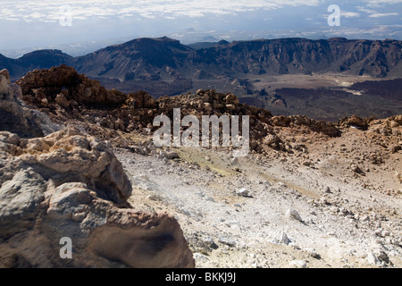 Blick vom Pico del Teide auf Las Canadas, Teneriffa Stockfoto