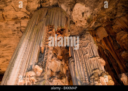 Die Orgel Rohre Felsformation in Van Zyl Halle. Die Cango Caves, Oudtshoorn, Western Cape, Südafrika Stockfoto