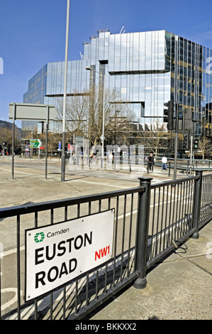 Straßenschild Euston Road, Camden, London, NW1 England, UK Stockfoto