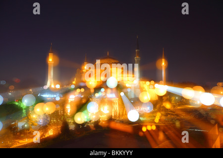 Türkei, Istanbul, Sultanahmet, nachts Aya Sofya, Aya, Sophia Stockfoto
