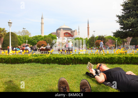 Türkei, Istanbul, Sultanahmet, Parken, Aya Sofya, Aya, Sophia Stockfoto