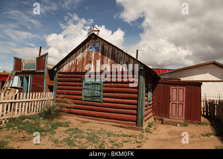 Polizei-Hauptquartier-Haus in Muron, Mongolei Stockfoto