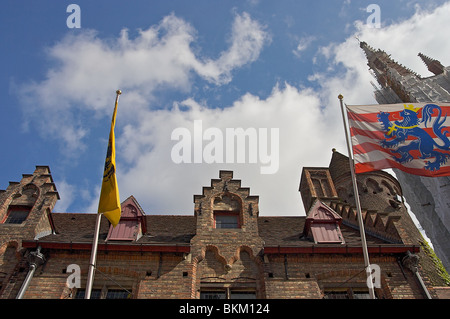 Detail der Dächer in Brügge, Belgien Stockfoto