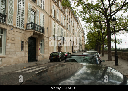 Quai de Béthune in Ile de St. Louis, Paris, Frankreich Stockfoto