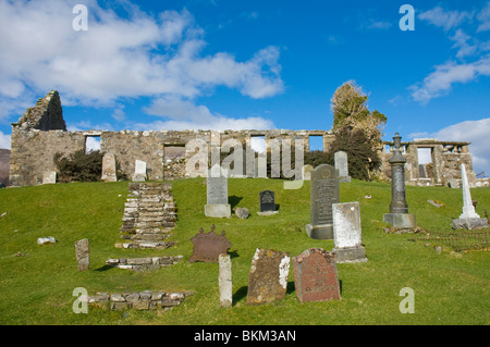 Cill Chroisd Kirchhof und zerstörten Kirche nr Broadford Isle Of Skye Highland-Schottland Stockfoto