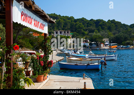 Kroatien, Nationalpark Mjet Pomena Hafen Stockfoto