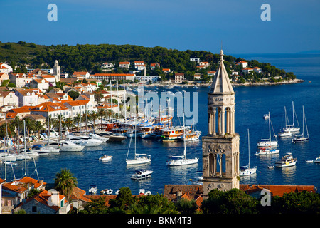 Insel Hvar, Hvar Stadt, Hafen, Kroatien Stockfoto