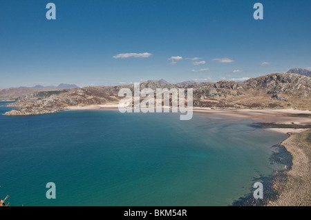 Blick über Gruinard Bay & Gruinard Strand nr Laide Ross & CRomarty Highland-Schottland Stockfoto