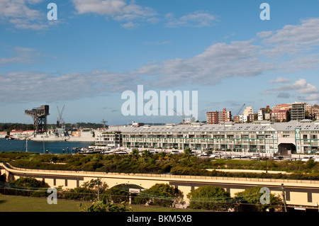 Finger Wharf Woolloomooloo, Sydney, Australien Stockfoto