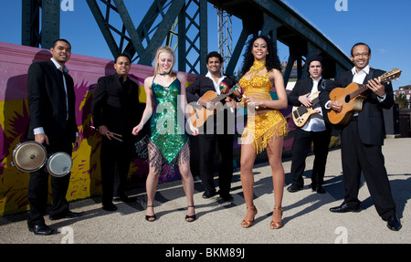 Salsa Band, Camden, London, England, Großbritannien. Stockfoto