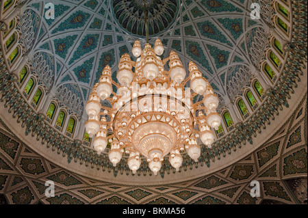 Der weltweit größte Kronleuchter im Sultan Qaboos Grand Mosque, Muscat, Oman Stockfoto