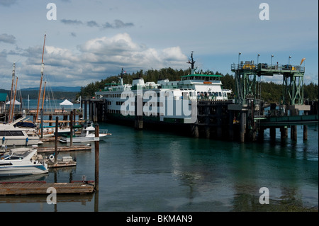 Friday Harbor, San Juan Island, Washington. Die Washington State ferry Docks in Friday Harbor auf dieser Insel Puget Sound. Stockfoto