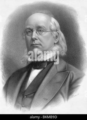 Vintage Porträt drucken ca. 1872 US-amerikanischer Zeitungsverleger und Politiker Horace Greeley (1811-1872). Stockfoto