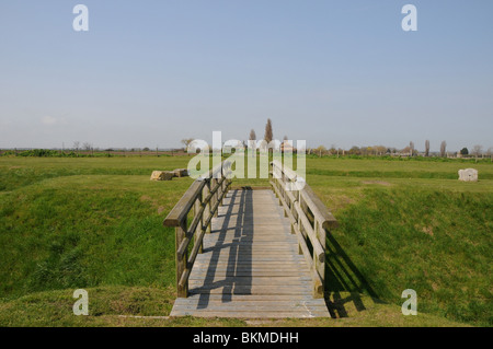 Beginn der Watling Street schloss Richborough (Roman Rutupiae) in Kent. Stockfoto