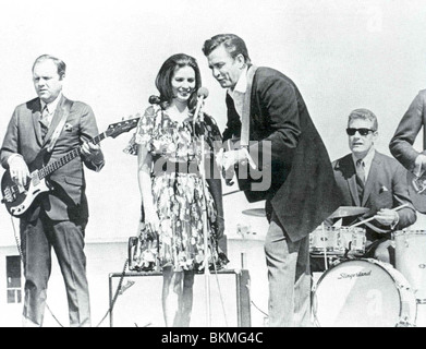 JOHNNY CASH-PORTRÄT MIT JUNI CARTER BARGELD JCAS 001-01 Stockfoto