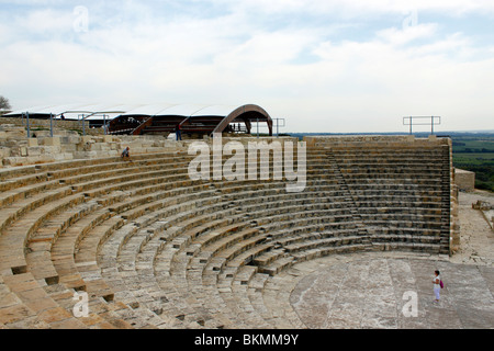 DAS RÖMISCHE AMPHITHEATER VON KOURION AUF DER INSEL ZYPERN. Stockfoto